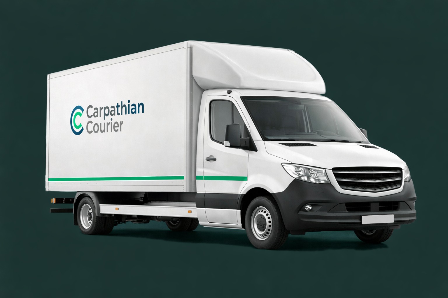 Luton Van body truck with Carpathian Courier branding