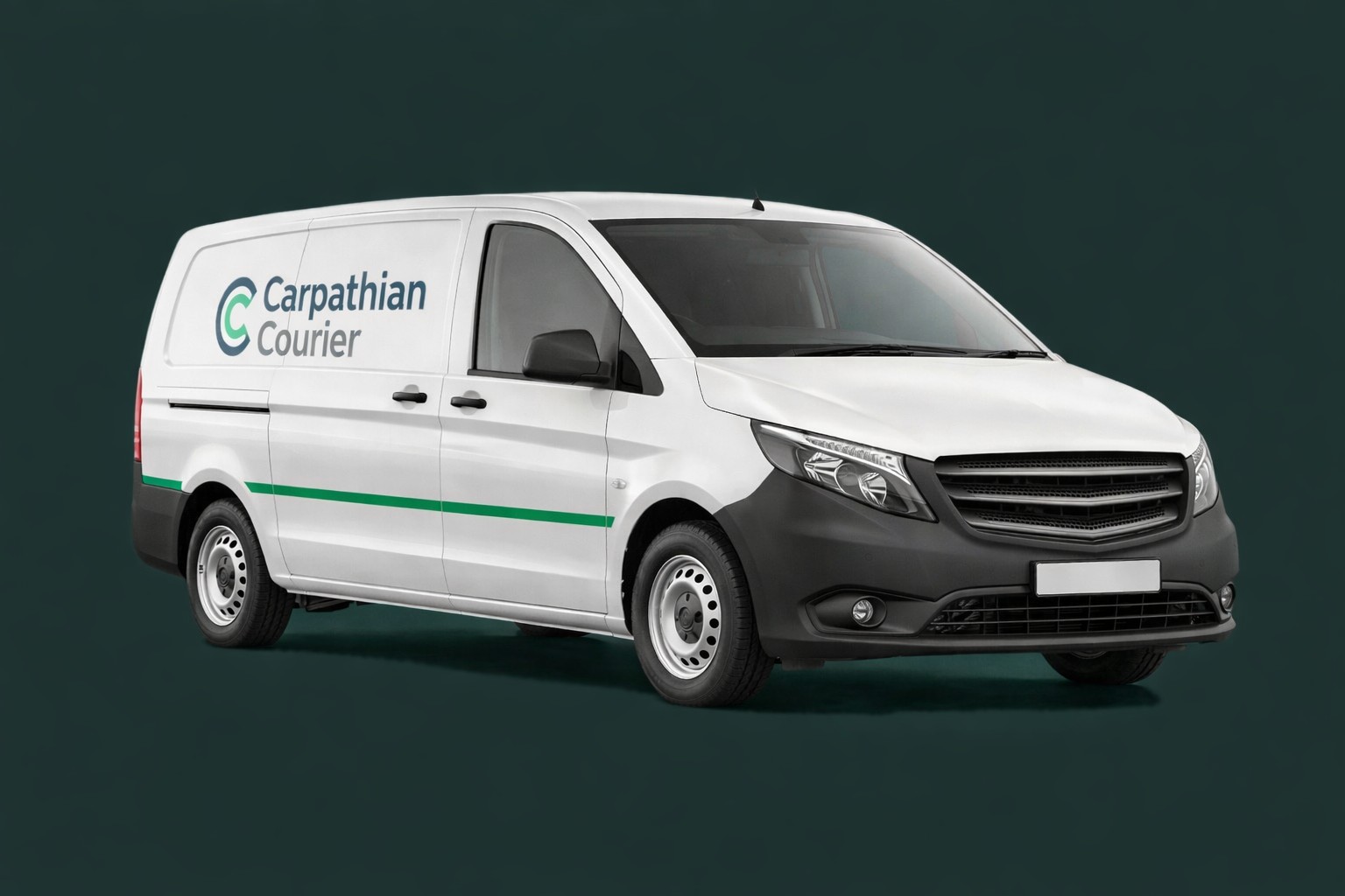 Short Wheel Base van with Carpathian Courier branding